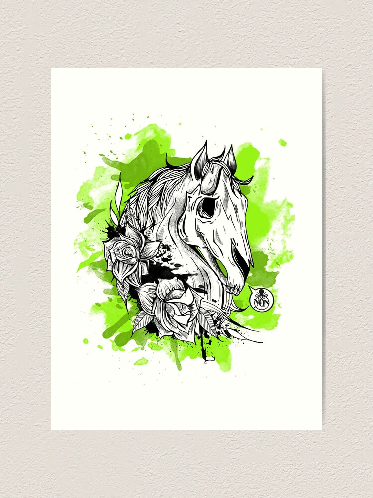 horse skull painting