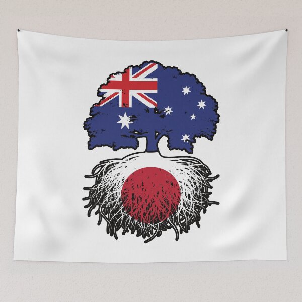 Item preview, Japan Japanese Australian Australia Tree Roots Flag designed and sold by FlagX.