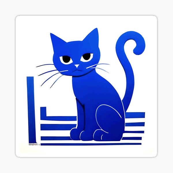 Item preview, Blue Cat on Mat  designed and sold by Maryam Fernandez.