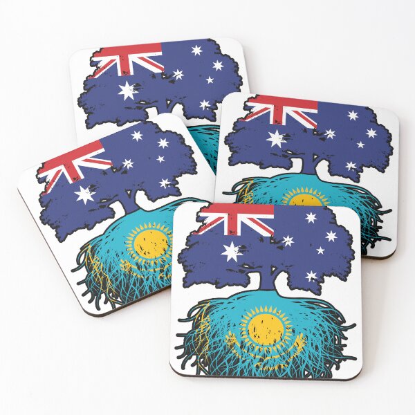 Item preview, Kazakhstan Kazakh Australian Australia Tree Roots Flag designed and sold by FlagX.