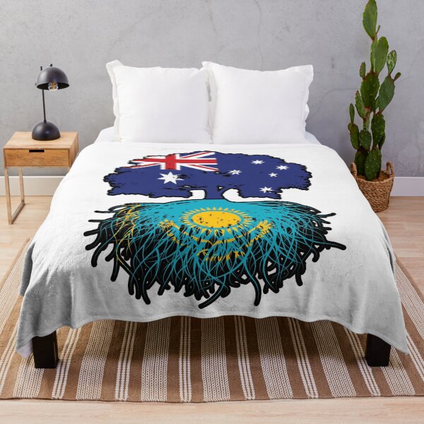 Item preview, Kazakhstan Kazakh Australian Australia Tree Roots Flag designed and sold by FlagX.