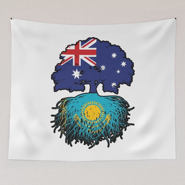 Item preview, Kazakhstan Kazakh Australian Australia Tree Roots Flag designed and sold by FlagX.