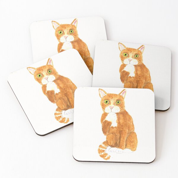 Item preview, Ginger cat 2, cat thinking of you. puzzled cat, cute cat,cat stickers, cat osters, cat Tshirts, designed and sold by janetdavies.