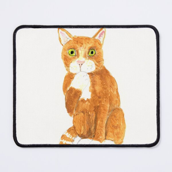 Item preview, Ginger cat 2, cat thinking of you. puzzled cat, cute cat,cat stickers, cat osters, cat Tshirts, designed and sold by janetdavies.