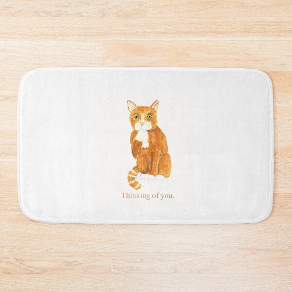 Item preview, Ginger cat 2, cat thinking of you. puzzled cat, cute cat,cat stickers, cat osters, cat Tshirts, designed and sold by janetdavies.