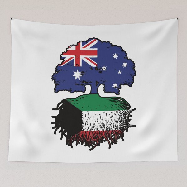 Item preview, Kuwait Kuwaiti Australian Australia Tree Roots Flag designed and sold by FlagX.
