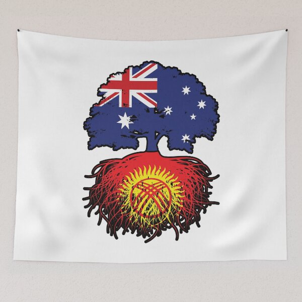 Item preview, Kyrgyzstan Kirghiz Australian Australia Tree Roots Flag designed and sold by FlagX.