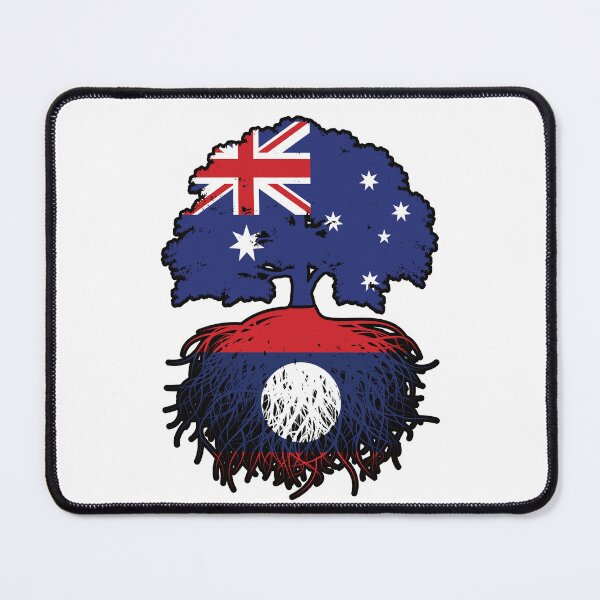 Item preview, Laos Laotian Australian Australia Tree Roots Flag designed and sold by FlagX.