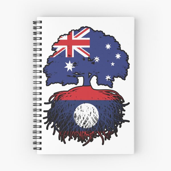 Item preview, Laos Laotian Australian Australia Tree Roots Flag designed and sold by FlagX.