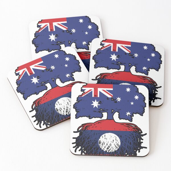 Item preview, Laos Laotian Australian Australia Tree Roots Flag designed and sold by FlagX.