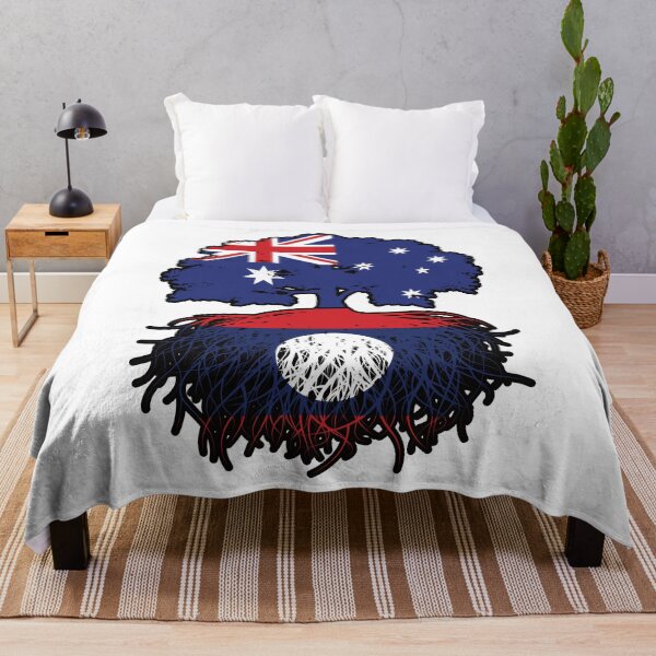 Item preview, Laos Laotian Australian Australia Tree Roots Flag designed and sold by FlagX.