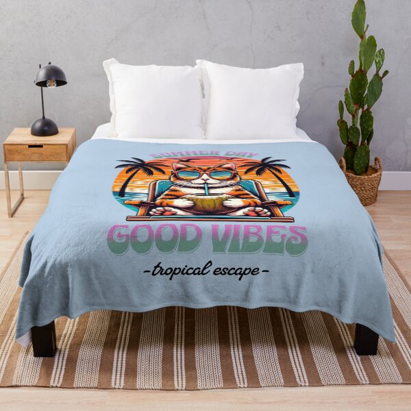Item preview, "Good Vibes Cool Cat Summer Day" T -Shirt. designed and sold by MalibuMaiden28.