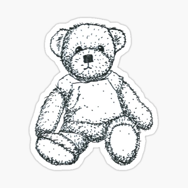 Item preview, Hand drawn teddy bear, tattoo pen ink style designed and sold by OhNoNotAgain42.