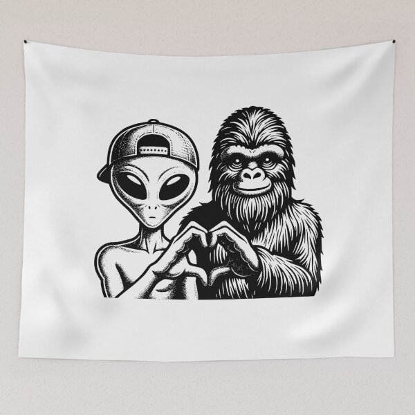 Item preview, Bigfoot and Alien Friends designed and sold by roswellboutique.
