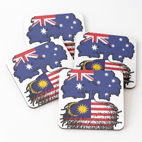 Artikelvorschau, Malaysia Malaysisch Australisch Australien Baum Wurzeln Flagge entworfen und verkauft von FlagX.