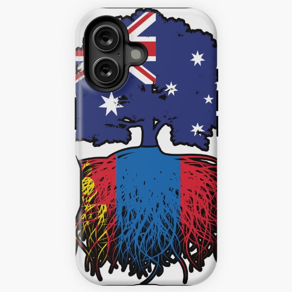 Aperçu de l'œuvre Mongolie Mongol Australien Australie Racines d'arbres Drapeau créée et vendue par FlagX.