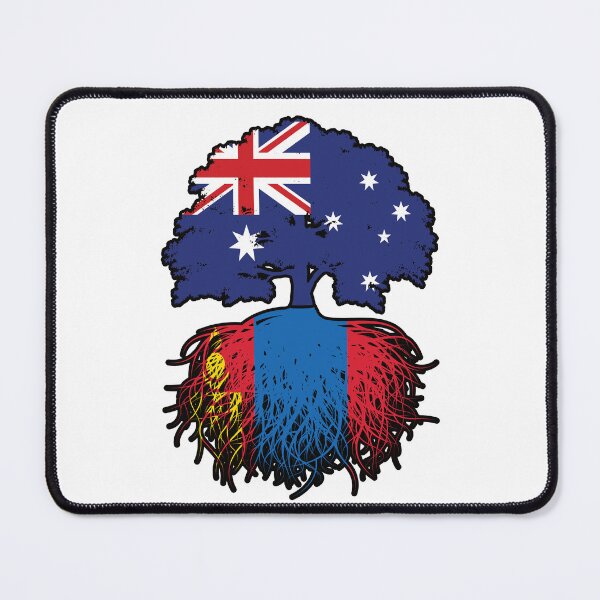 Item preview, Mongolia Mongolian Australian Australia Tree Roots Flag designed and sold by FlagX.
