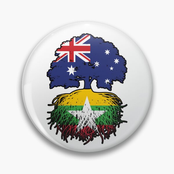 Item preview, Myanmar Burmese Australian Australia Tree Roots Flag designed and sold by FlagX.