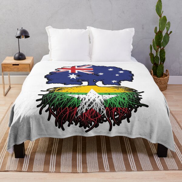 Item preview, Myanmar Burmese Australian Australia Tree Roots Flag designed and sold by FlagX.