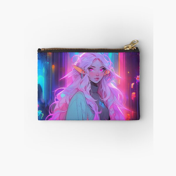 Item preview, Glowing Neon Fantasy Cathedral Anime Girl designed and sold by bubblegoth.