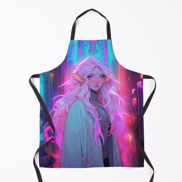 Item preview, Glowing Neon Fantasy Cathedral Anime Girl designed and sold by bubblegoth.