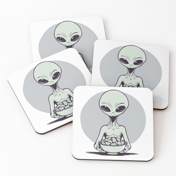 Item preview, Alien Snack Time - Quirky Alien Illustration designed and sold by DITCHB .