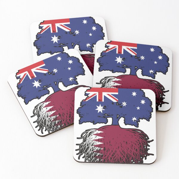Item preview, Qatar Qatari Australian Australia Tree Roots Flag designed and sold by FlagX.