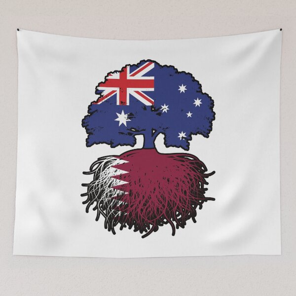 Item preview, Qatar Qatari Australian Australia Tree Roots Flag designed and sold by FlagX.