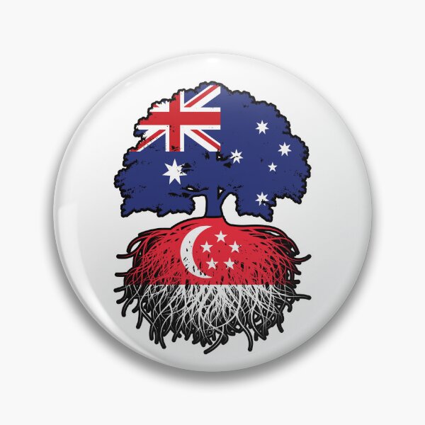 Aperçu de l'œuvre Singapour Singapour Australien Australie Arbre Racines Drapeau créée et vendue par FlagX.