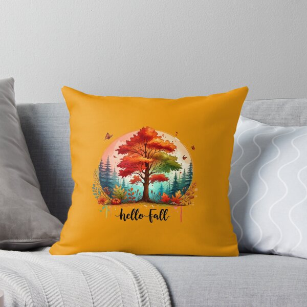 Item preview, Autumn Elegance – Hello Fall Watercolor Pumpkins & Flowers for Apparel and Home Decor designed and sold by artedigital99.