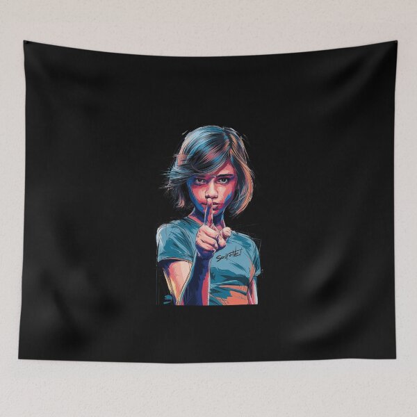 Item preview, Empowerment Through Silence: Bold Artwork of a Girl Shushing designed and sold by love3617.