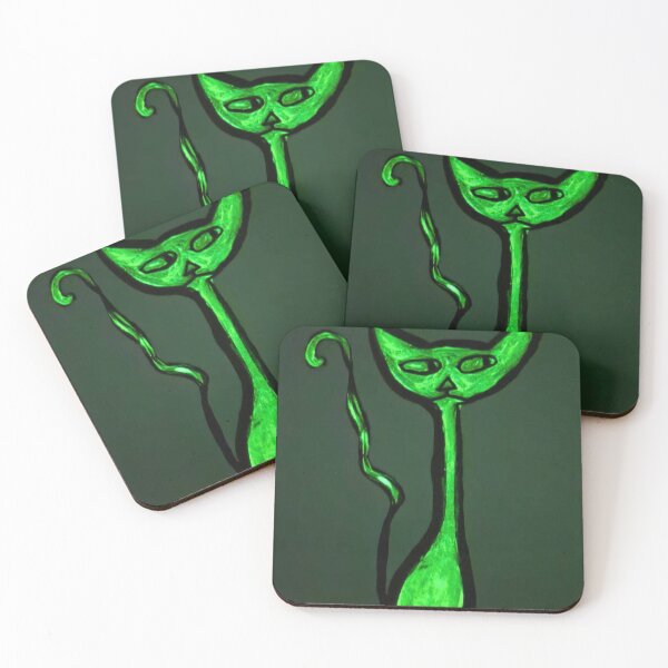 Item preview, "Mystical Neon Cat - Glowing Green Art" designed and sold by Sztyep88.