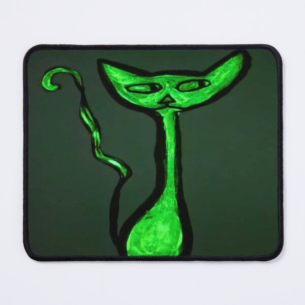Item preview, "Mystical Neon Cat - Glowing Green Art" designed and sold by Sztyep88.
