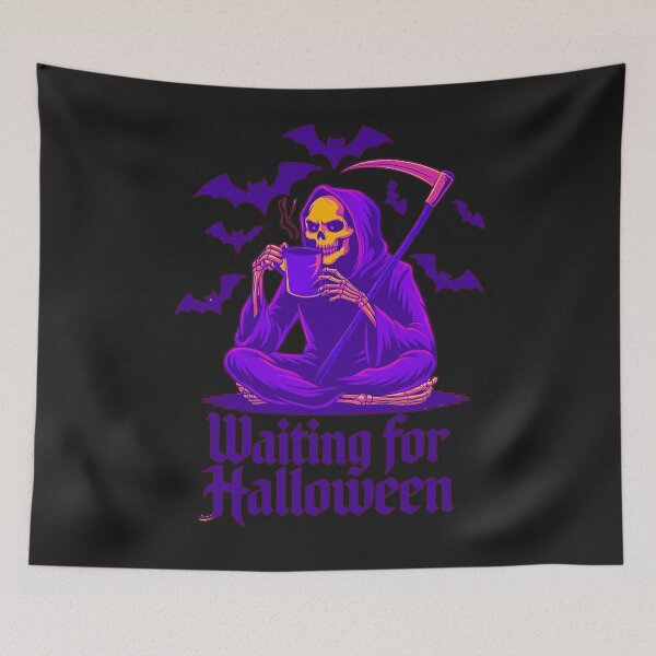 Item preview, Waiting For Halloween Grim Reaper Coffee Art designed and sold by elynne9.