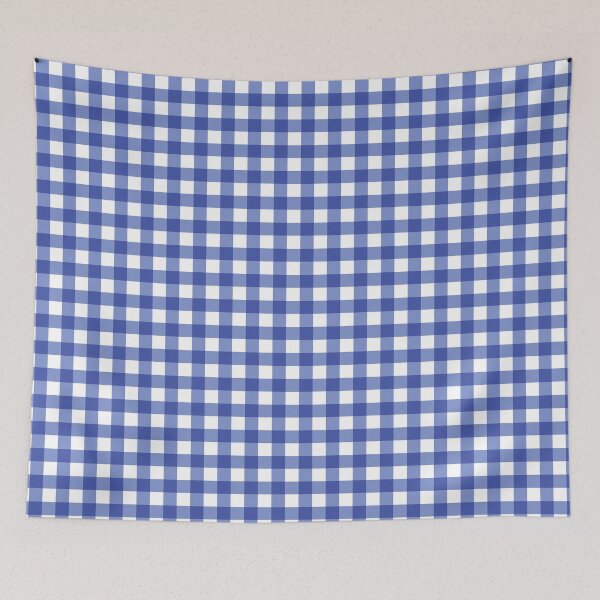 Item preview,  Blue checked cotton fabric designed and sold by MeeyouShop.