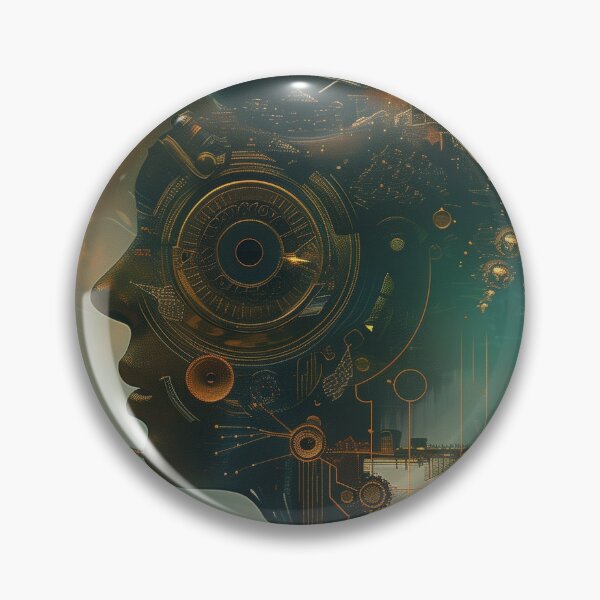 Item preview, "Futuristic Mindscape: The Connection Between Man and Machine" designed and sold by riccardoscrocca.
