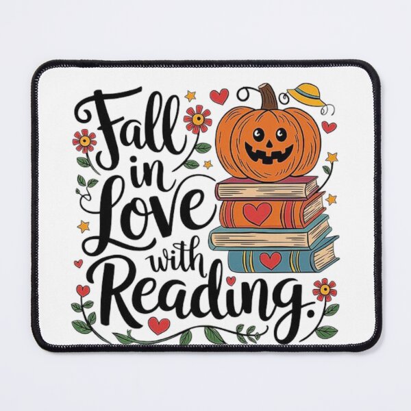 Item preview, Fall in Love with Reading: Halloween-Themed Illustration with Pumpkin and Books designed and sold by love3617.