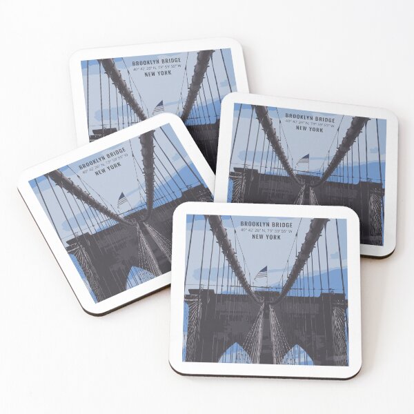 Item preview, Brooklyn Bridge American Flag View Illustration designed and sold by Mundivagant Designs.