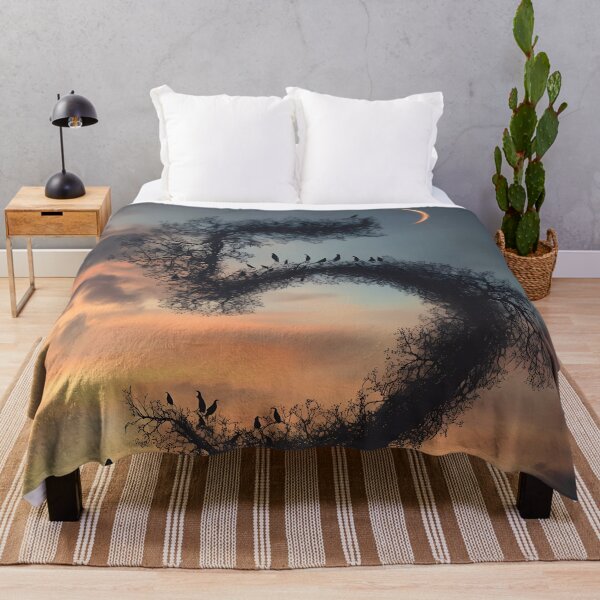 Item preview, "Whispers of Dusk: Crescent Moon and the Tree of Birds" designed and sold by riccardoscrocca.