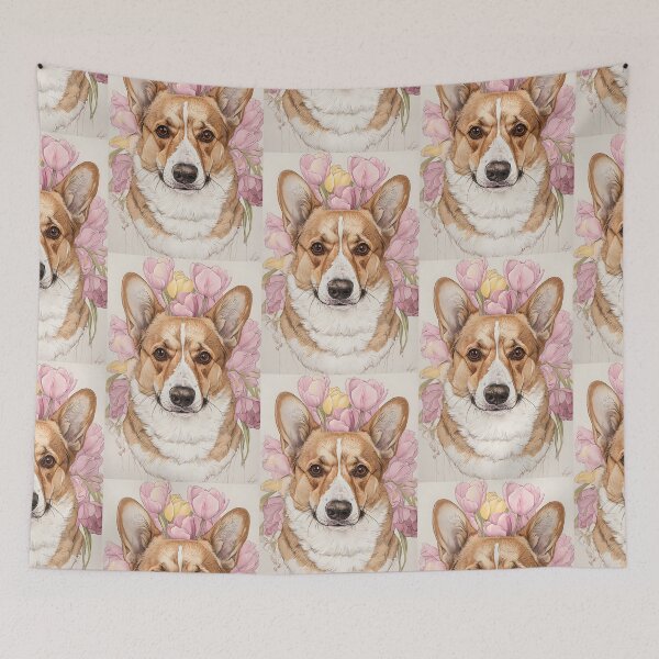 Item preview, Corgi with Flowers  designed and sold by reddogbuckeye.