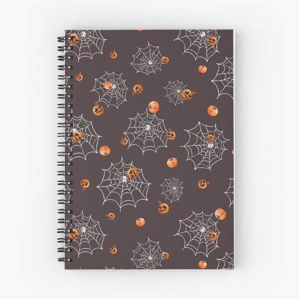 Item preview, Seamless pattern with white spider web, cute pumpkins and little freak heads designed and sold by natalidesign.