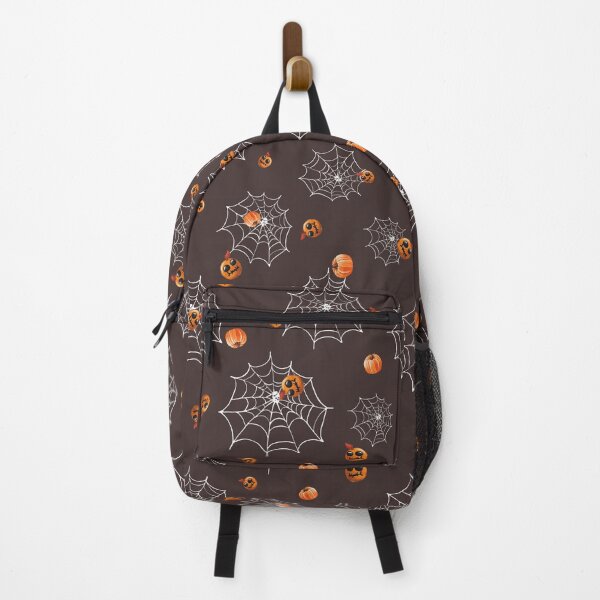 Item preview, Seamless pattern with white spider web, cute pumpkins and little freak heads designed and sold by natalidesign.