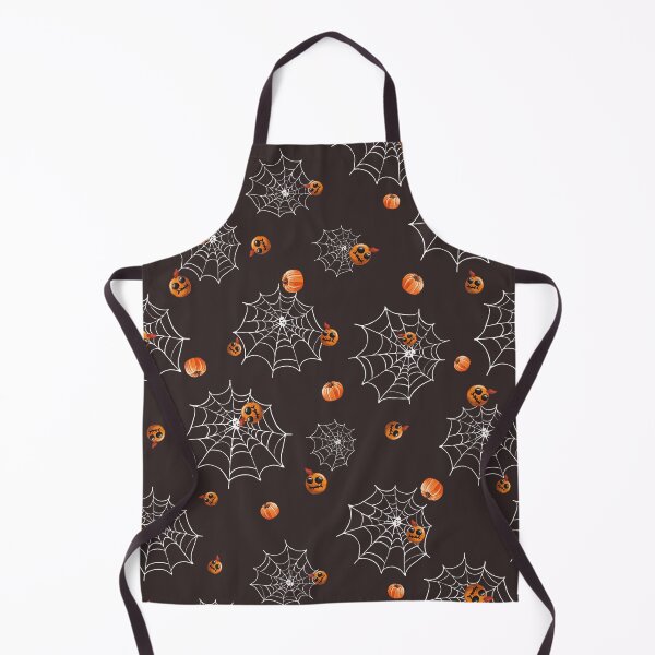 Item preview, Seamless pattern with white spider web, cute pumpkins and little freak heads designed and sold by natalidesign.