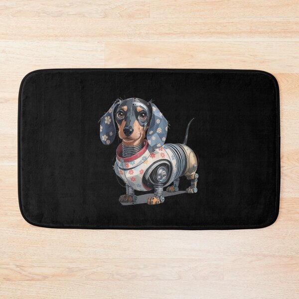 Item preview, Robotic Dachshund with Floral Patterns – Futuristic Steampunk Dog Design designed and sold by love3617.