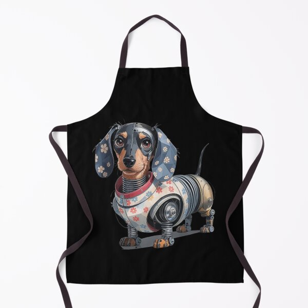 Item preview, Robotic Dachshund with Floral Patterns – Futuristic Steampunk Dog Design designed and sold by love3617.