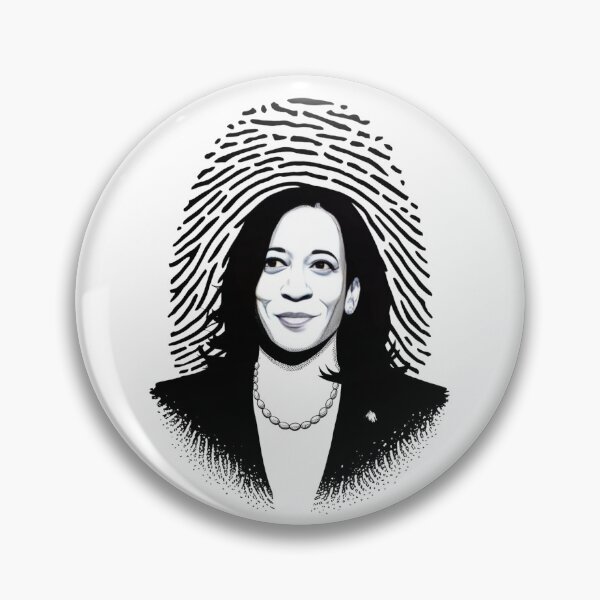 Item preview, Portrait kamala with Fingerprint Background Inspirational Art designed and sold by Khoulaly    ⭐⭐⭐⭐⭐.
