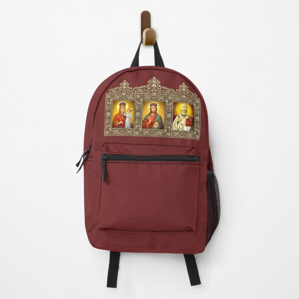 Item preview, Triptych Jesus Christ, Virgin Mary, Saint Nicholas, car sticker designed and sold by orthodox-icon.