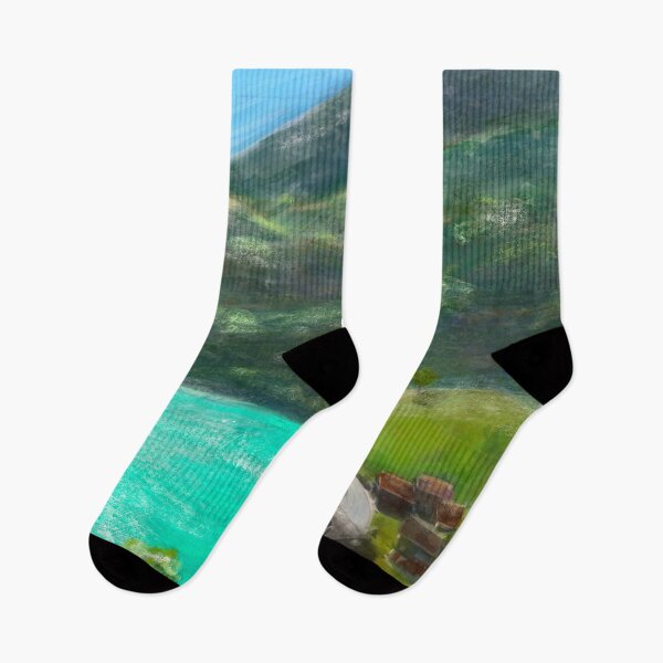 Item preview, Switzerland landscape oil pastel painting  designed and sold by ColorandColor.