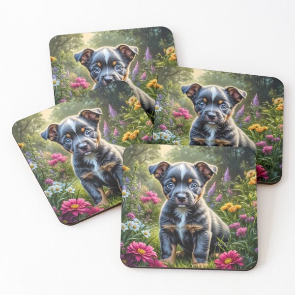 Item preview, Nina Blue Australian Cattle Dog Puppy Portrait designed and sold by Heart and Soul Studio.