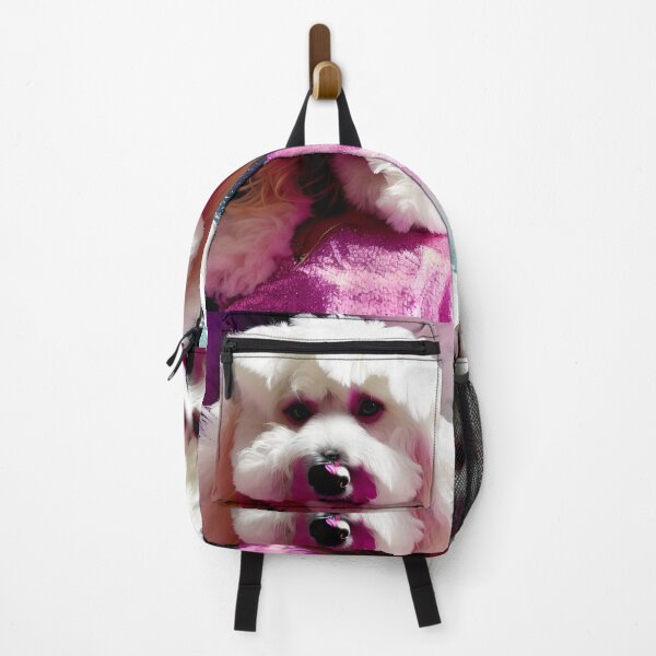 Item preview, White and pink fluffy dog designed and sold by Jennifer Morcom.